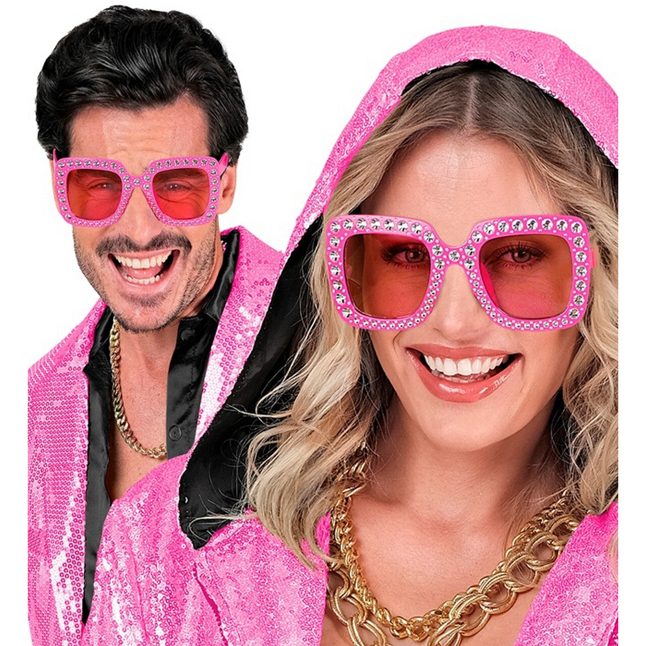 Op deze afbeelding zie je een Accessoires, van het merk Widmann. Bril Born Star Roze