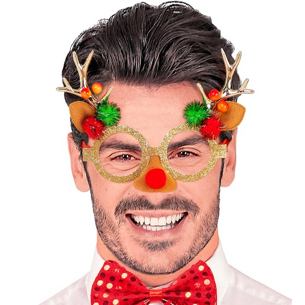 Op deze afbeelding zie je een Accessoires, van het merk Widmann. Fun Bril Rudolf Reindeer