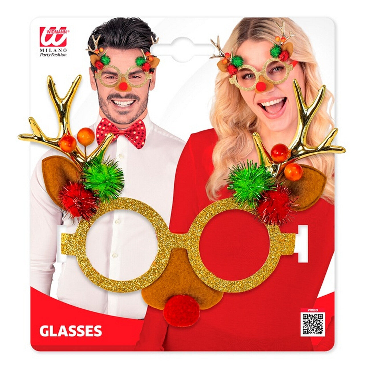 Op deze afbeelding zie je een Accessoires, van het merk Widmann. Fun Bril Rudolf Reindeer