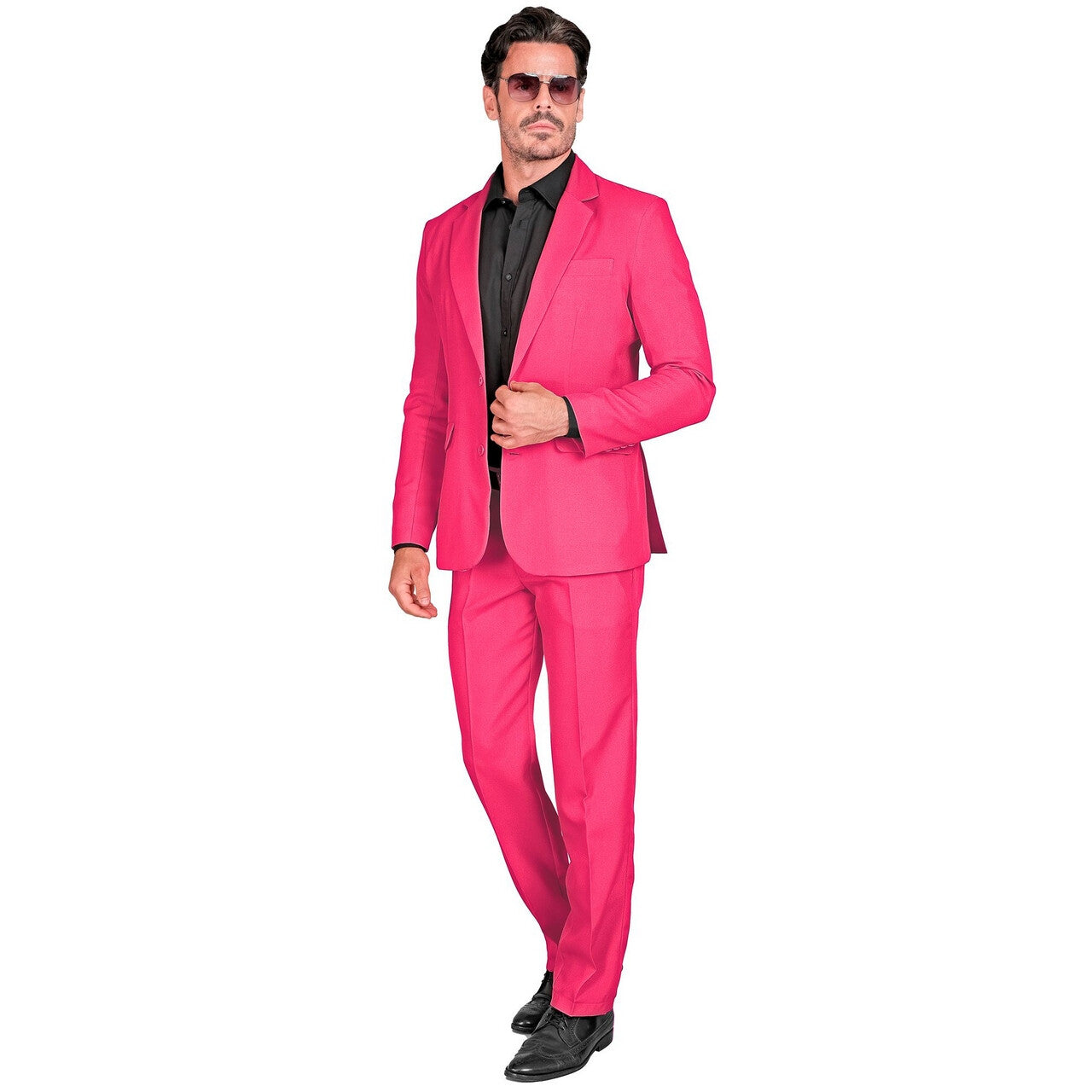 Op deze afbeelding zie je een Kostuums, van het merk Widmann. De Echte Roze Topper Man Kostuum
