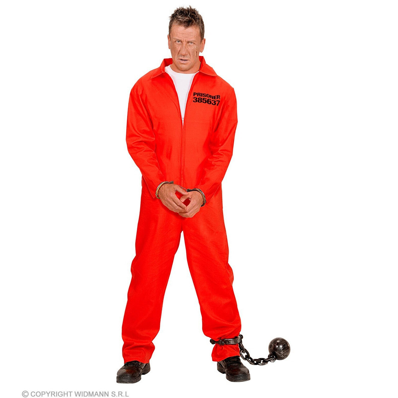 Op deze afbeelding zie je een Kostuums, van het merk Widmann. County Jail Gevangene Rood Man Kostuum