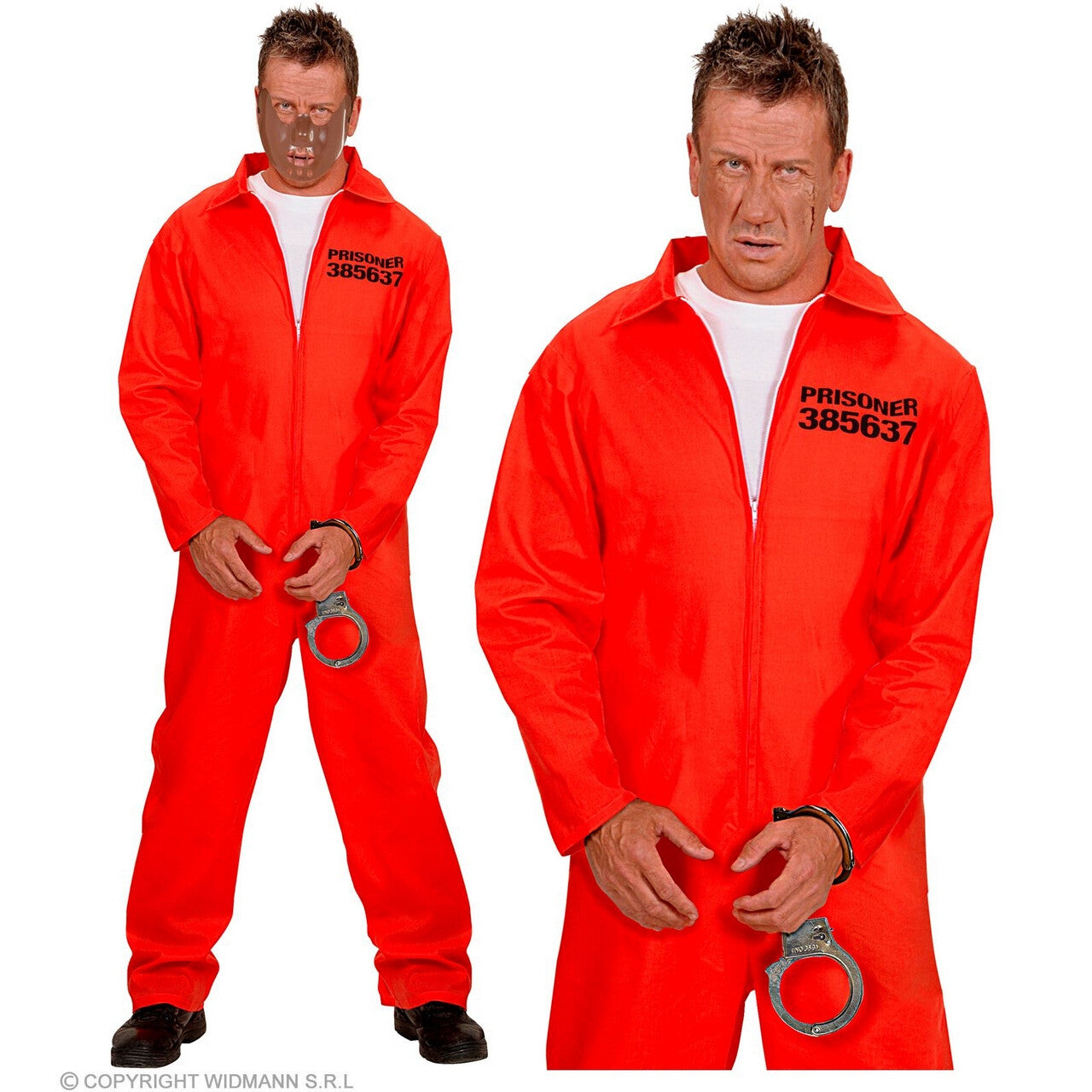 Op deze afbeelding zie je een Kostuums, van het merk Widmann. County Jail Gevangene Rood Man Kostuum