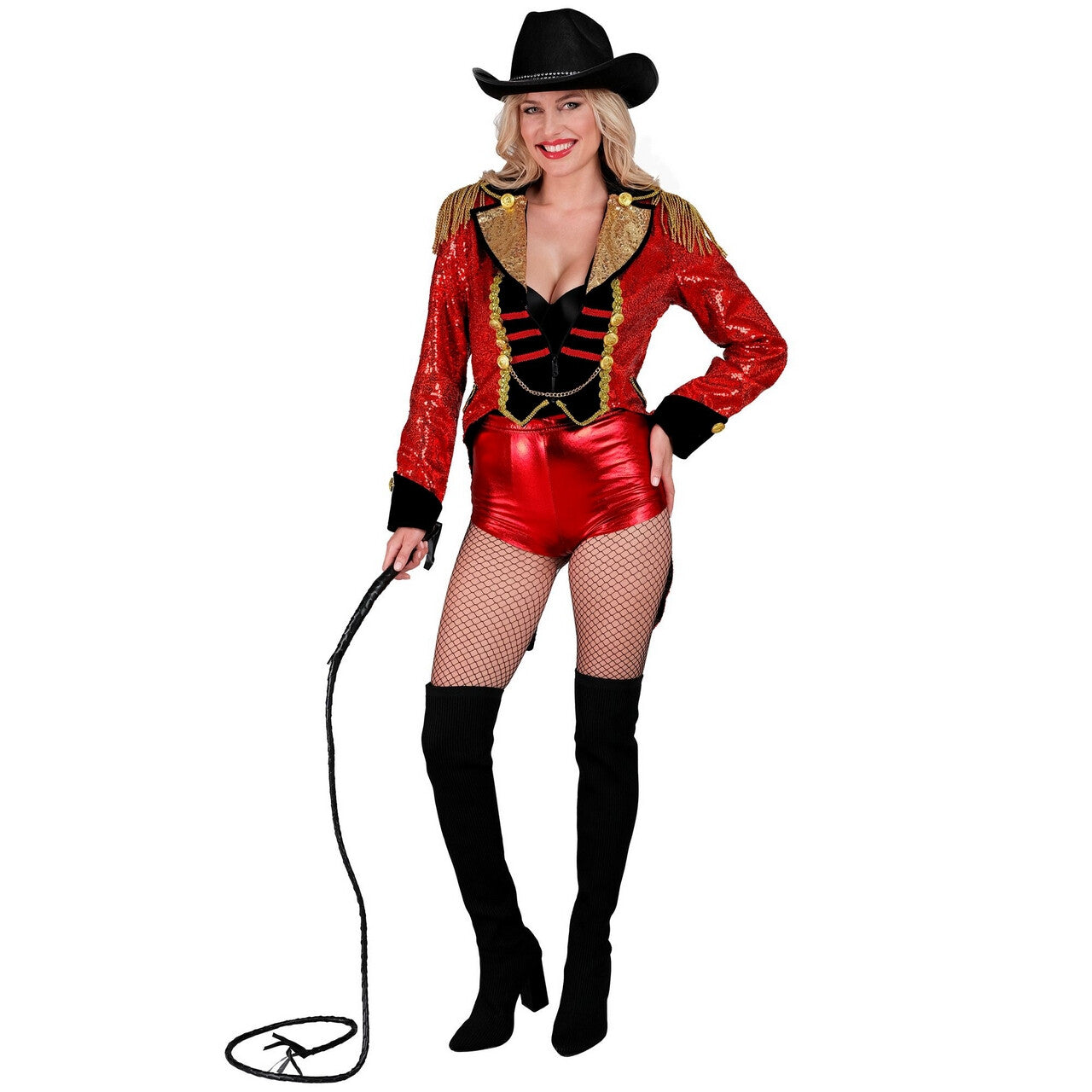 Op deze afbeelding zie je een Kostuums, van het merk Widmann. Circus Dompteur Pailletten Jas Vrouw