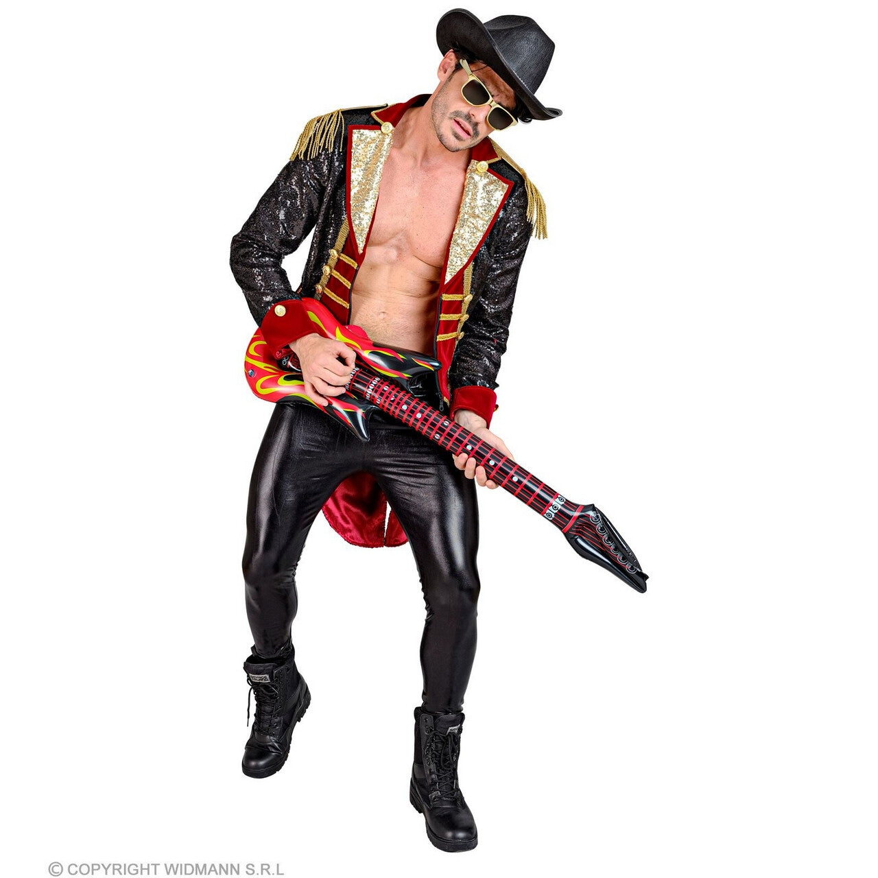 Op deze afbeelding zie je een Kostuums, van het merk Widmann. Glitter Rock Dompteur Rock-A-Billy Jas Man
