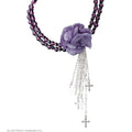 Gotsiche Choker Met Roos En Kruisjes Paars