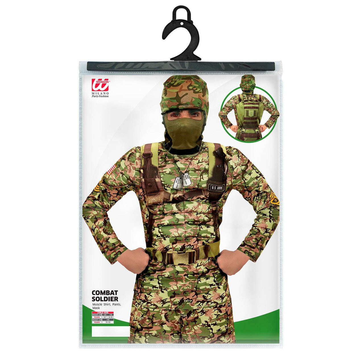 Op deze afbeelding zie je een Kostuums, van het merk Widmann. Zwaar Afgetrainde Special Force Soldaat Kind Kostuum