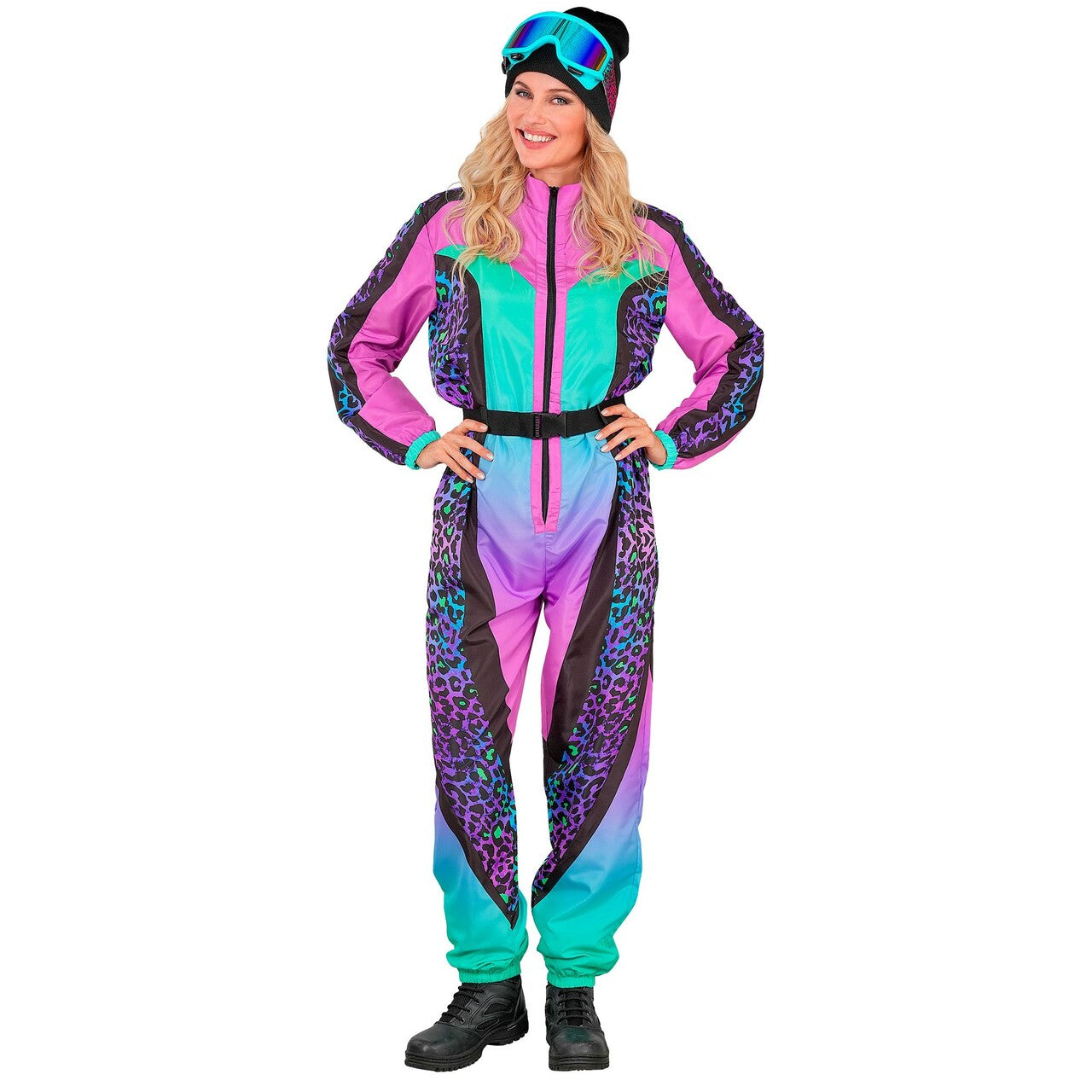 Op deze afbeelding zie je een Kostuums, van het merk Widmann. Panter Wild 90s Skipak Vrouw Kostuum