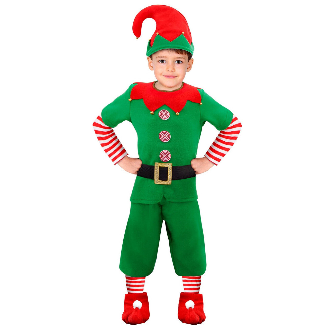 Op deze afbeelding zie je een Kostuums, van het merk Widmann. Hulpjes Van Santa Claus Kind Kostuum