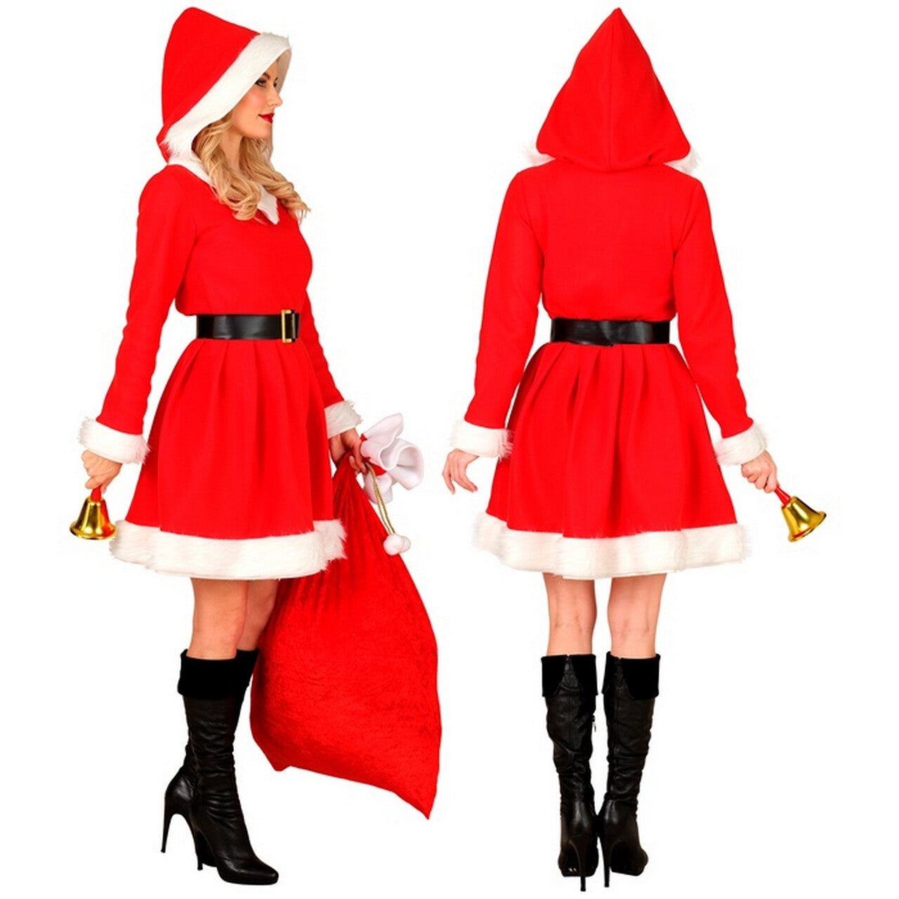 Op deze afbeelding zie je een Kostuums, van het merk Widmann. Kerstvrouw Merry Xmas Kostuum