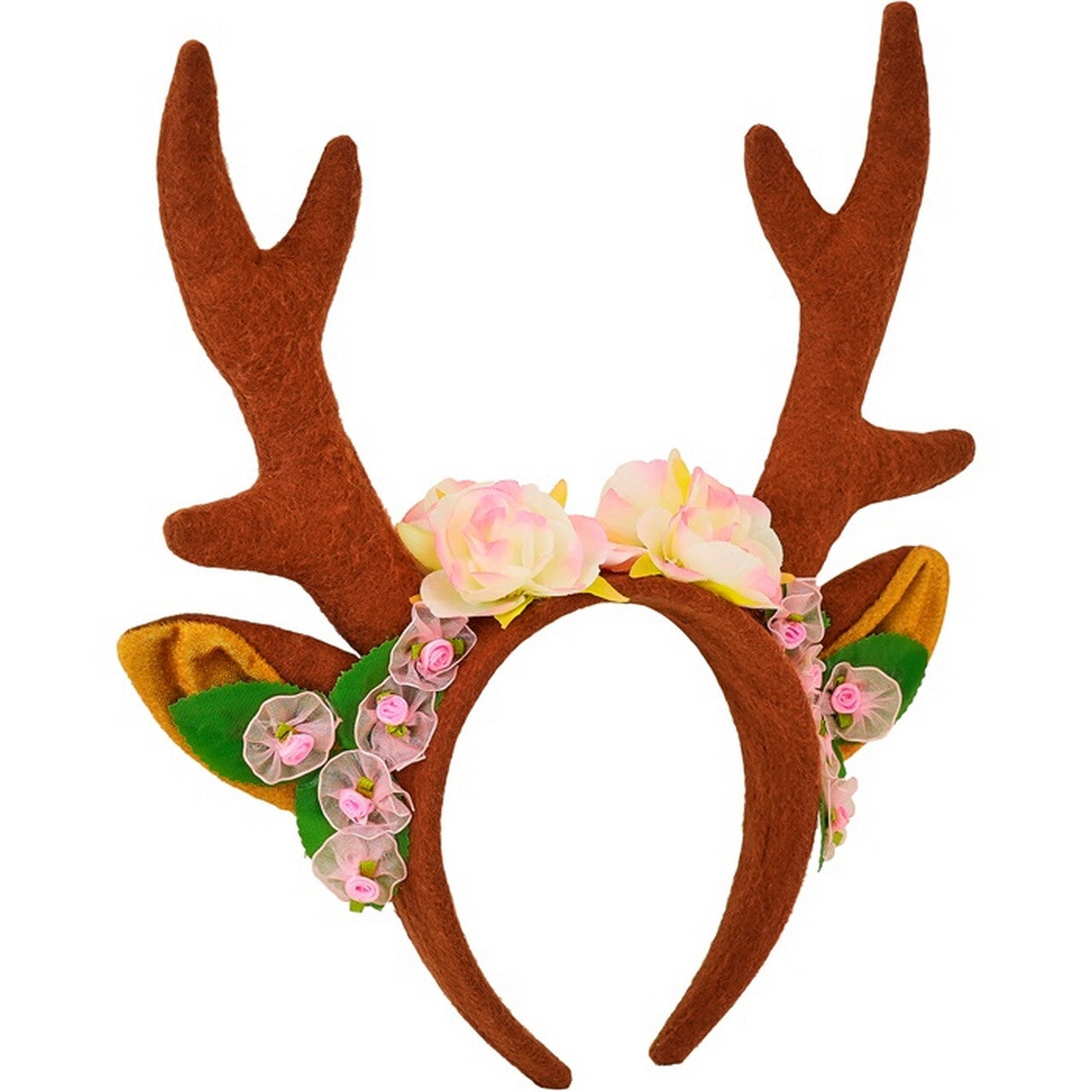Op deze afbeelding zie je een Accessoires, van het merk Widmann. Deer Fantasy Hoofdband Met Bloemen