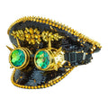 Zwarte Futuristische Pailletten Pet Met Bril Burning Man