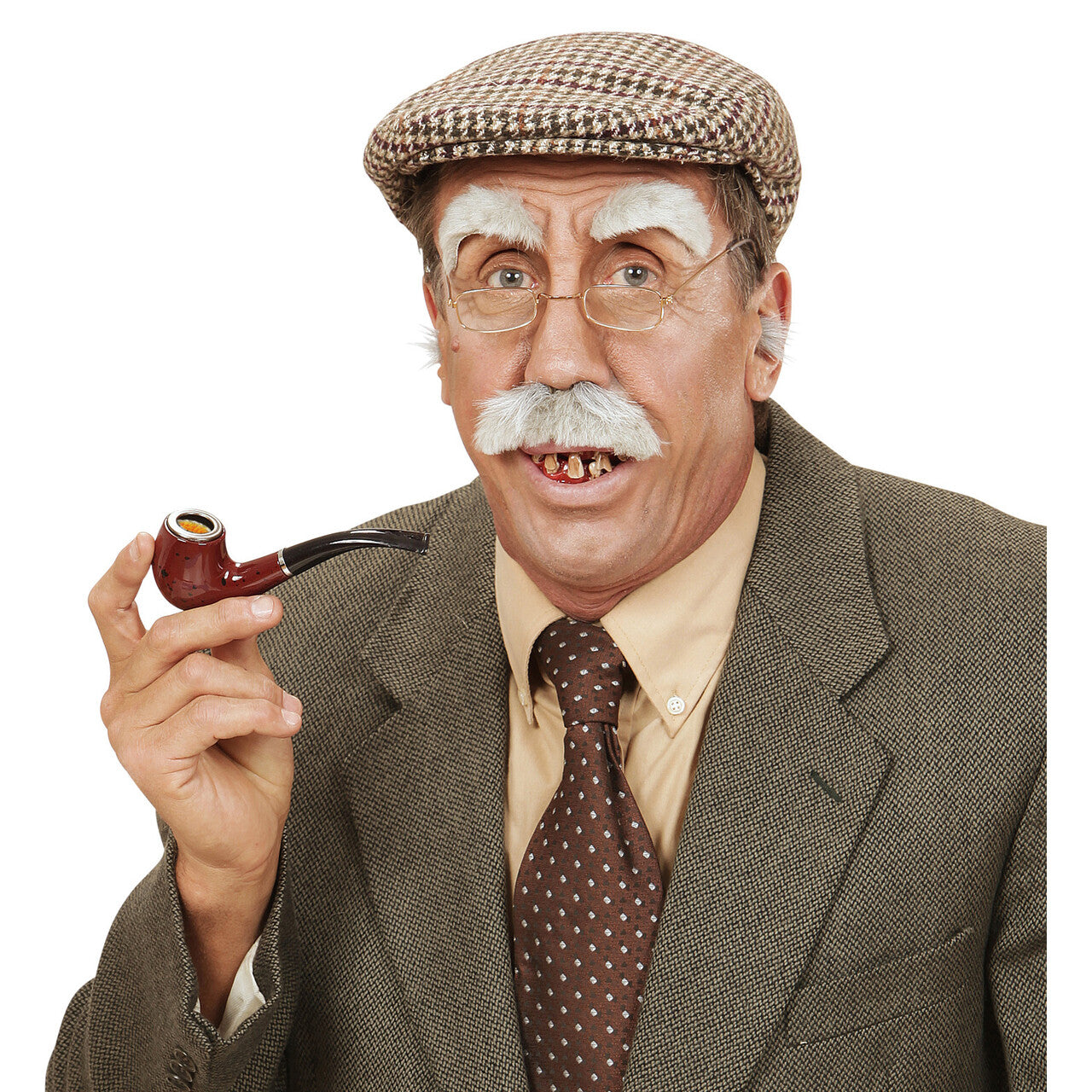 Op deze afbeelding zie je een Accessoires, van het merk Widmann. Snor En Wenkbrauwen Oude Man Grandpa Grey