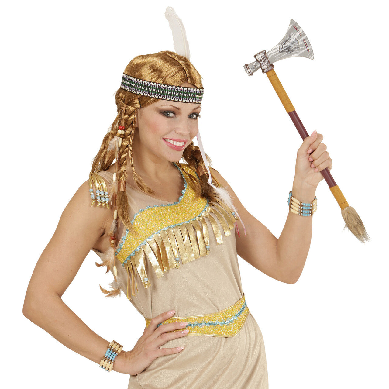 Op deze afbeelding zie je een Accessoires, van het merk Widmann. Indiaanse Tomahawk 47 Centimeter