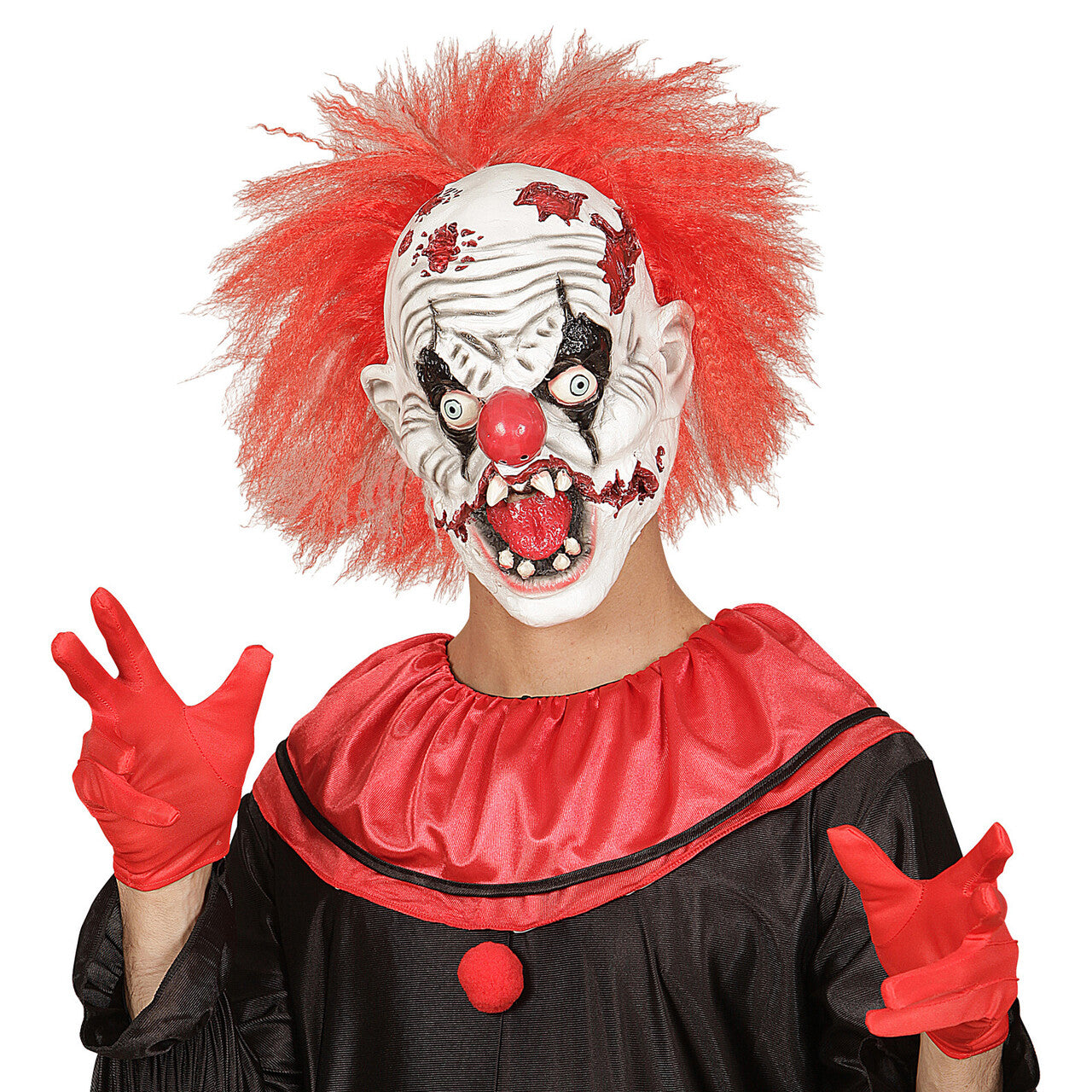 Op deze afbeelding zie je een Accessoires, van het merk Widmann. Loco Loco Masker Killerclown Met Haar