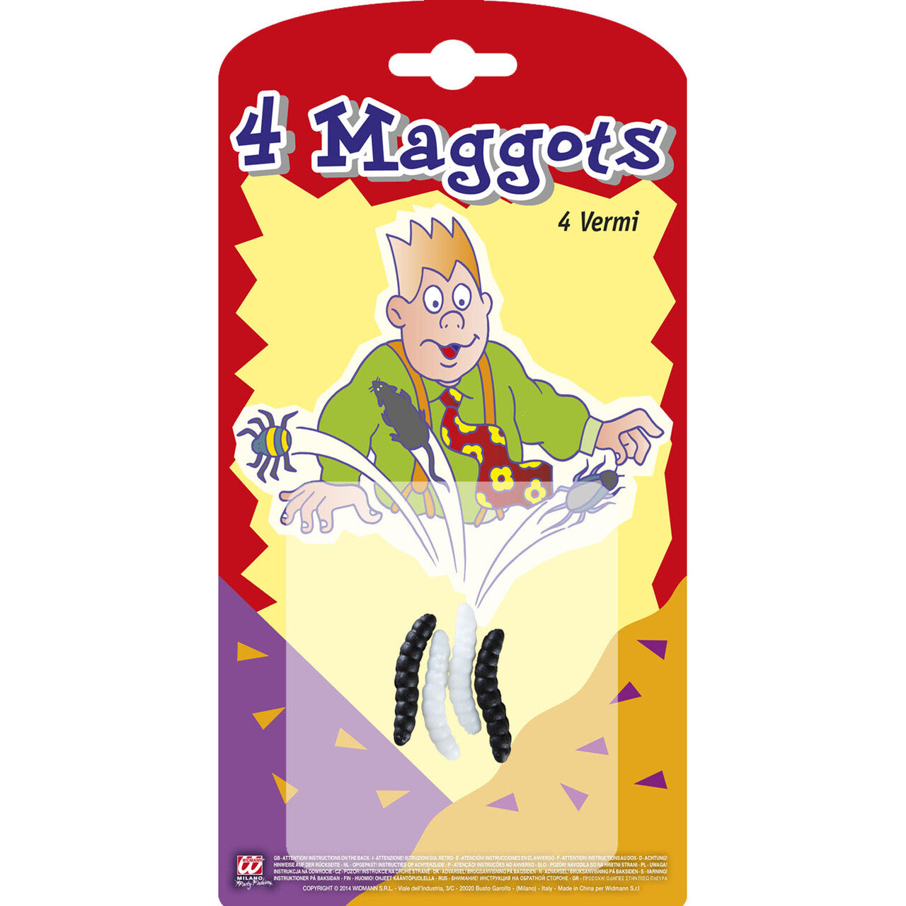 Op deze afbeelding zie je een Decoratie, van het merk Widmann. Vieze Beesten Set Van 4 Wormen