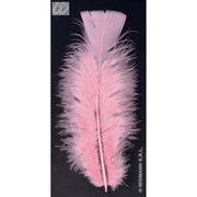 Op deze afbeelding zie je een Decoratie, van het merk Widmann. Zakje Met 50 Veertjes, Licht Roze