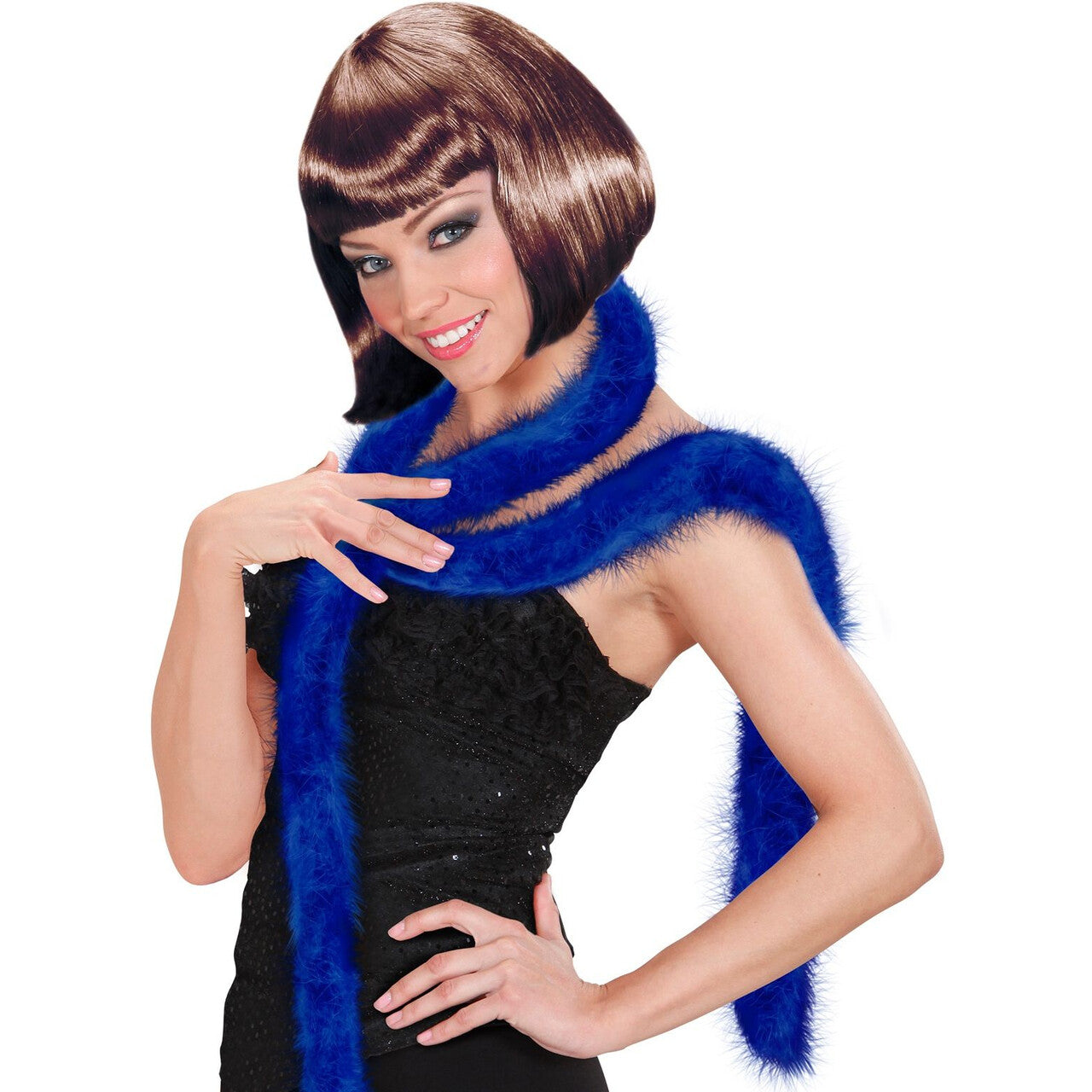 Op deze afbeelding zie je een Accessoires, van het merk Widmann. Smalle Decoratieve Boa Blauw 2 Meter