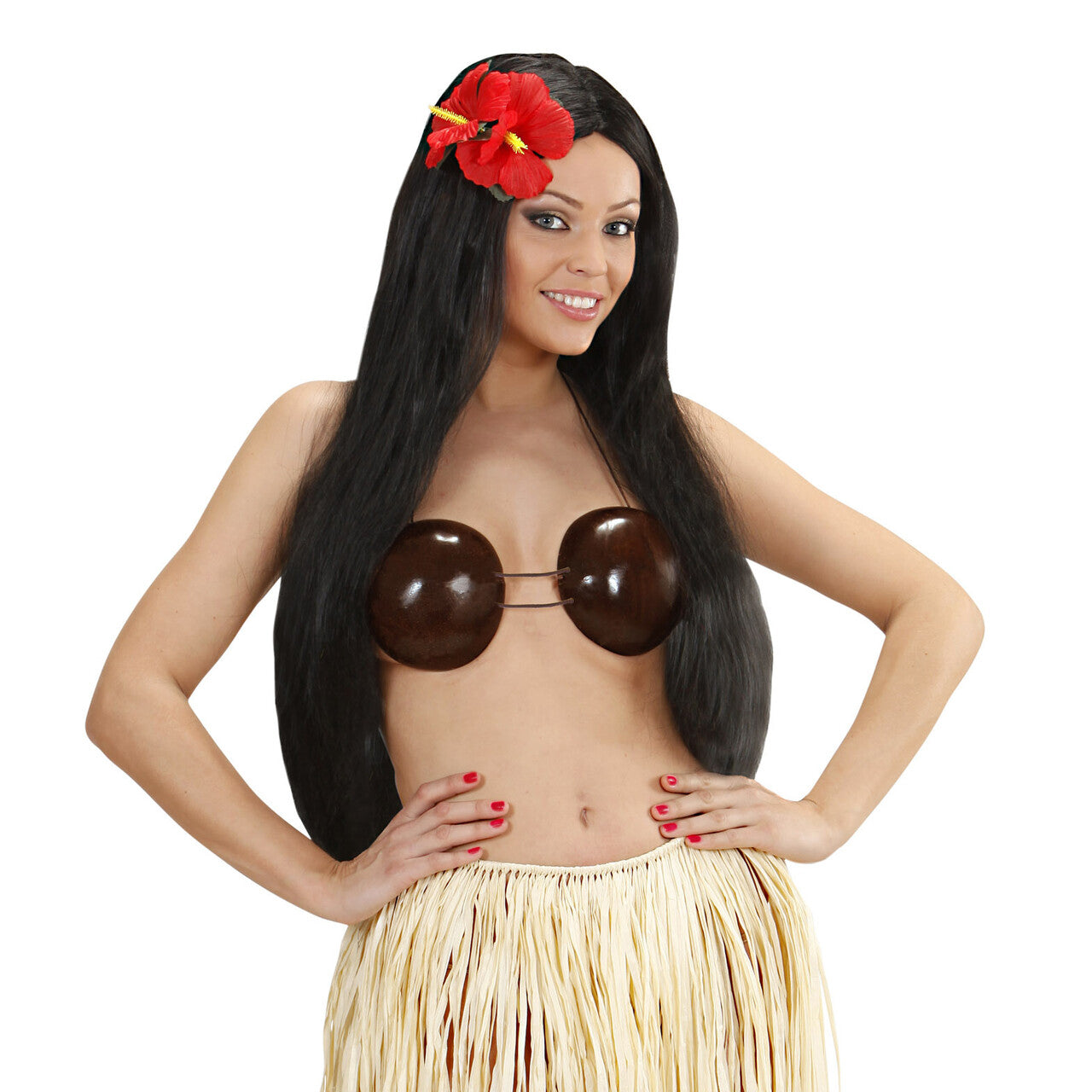 Op deze afbeelding zie je een Accessoires, van het merk Widmann. Hawaii Plastic Kokosnoot Bh