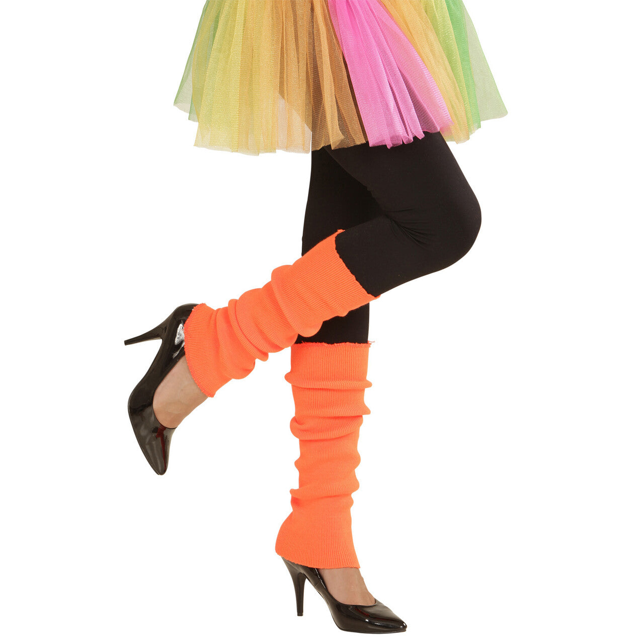 Op deze afbeelding zie je een Accessoires, van het merk Widmann. 80s Hottie Beenwarmers Neon Oranje