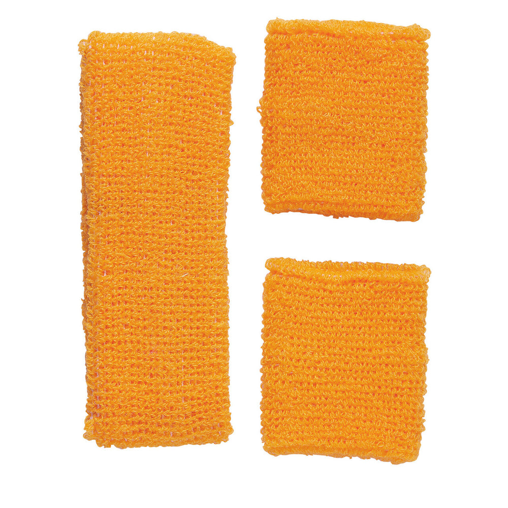 Op deze afbeelding zie je een Accessoires, van het merk Widmann. Atletische 80s Zweetband Set Neon Oranje
