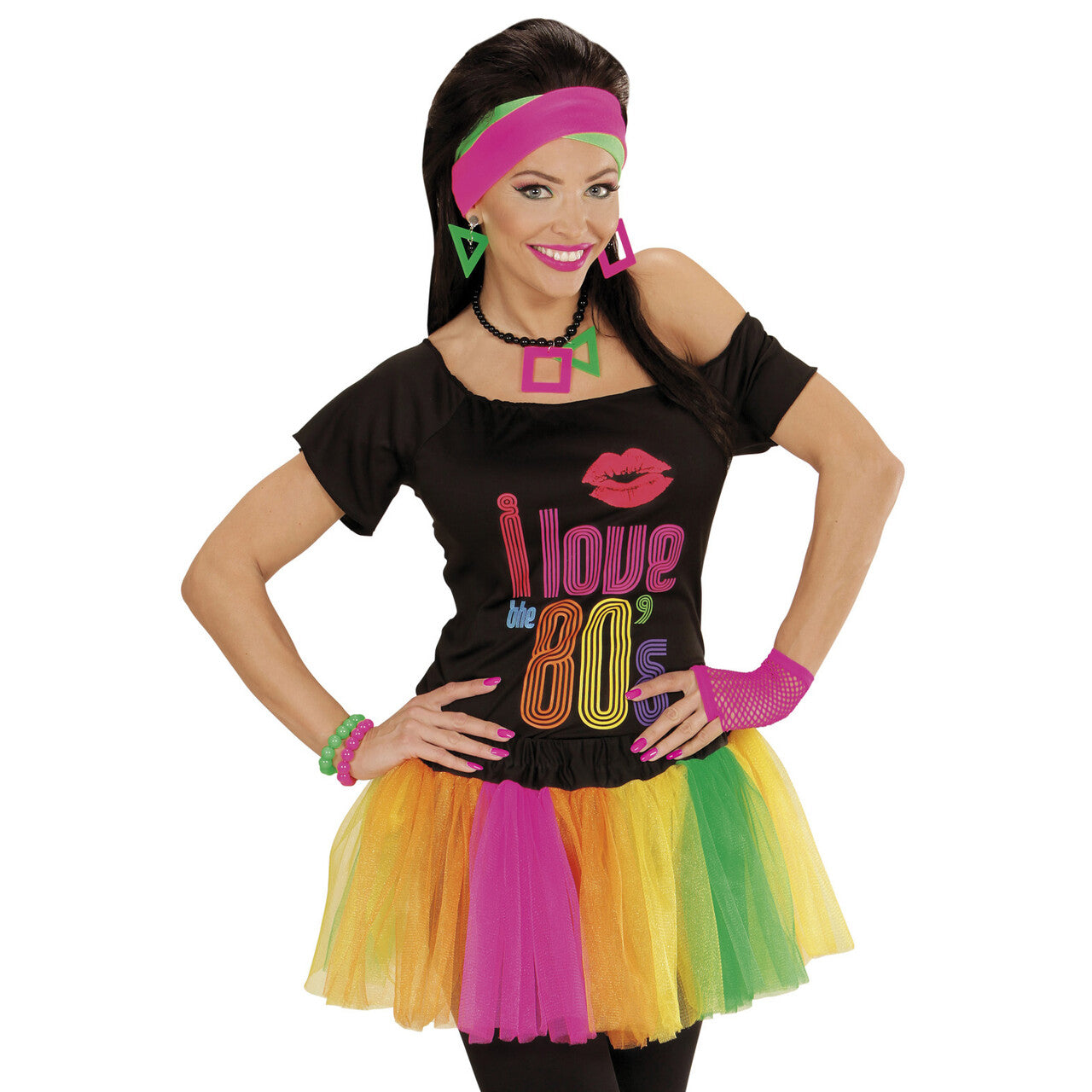 Op deze afbeelding zie je een Accessoires, van het merk Widmann. Rasta Tutu Meerkleurig Neon
