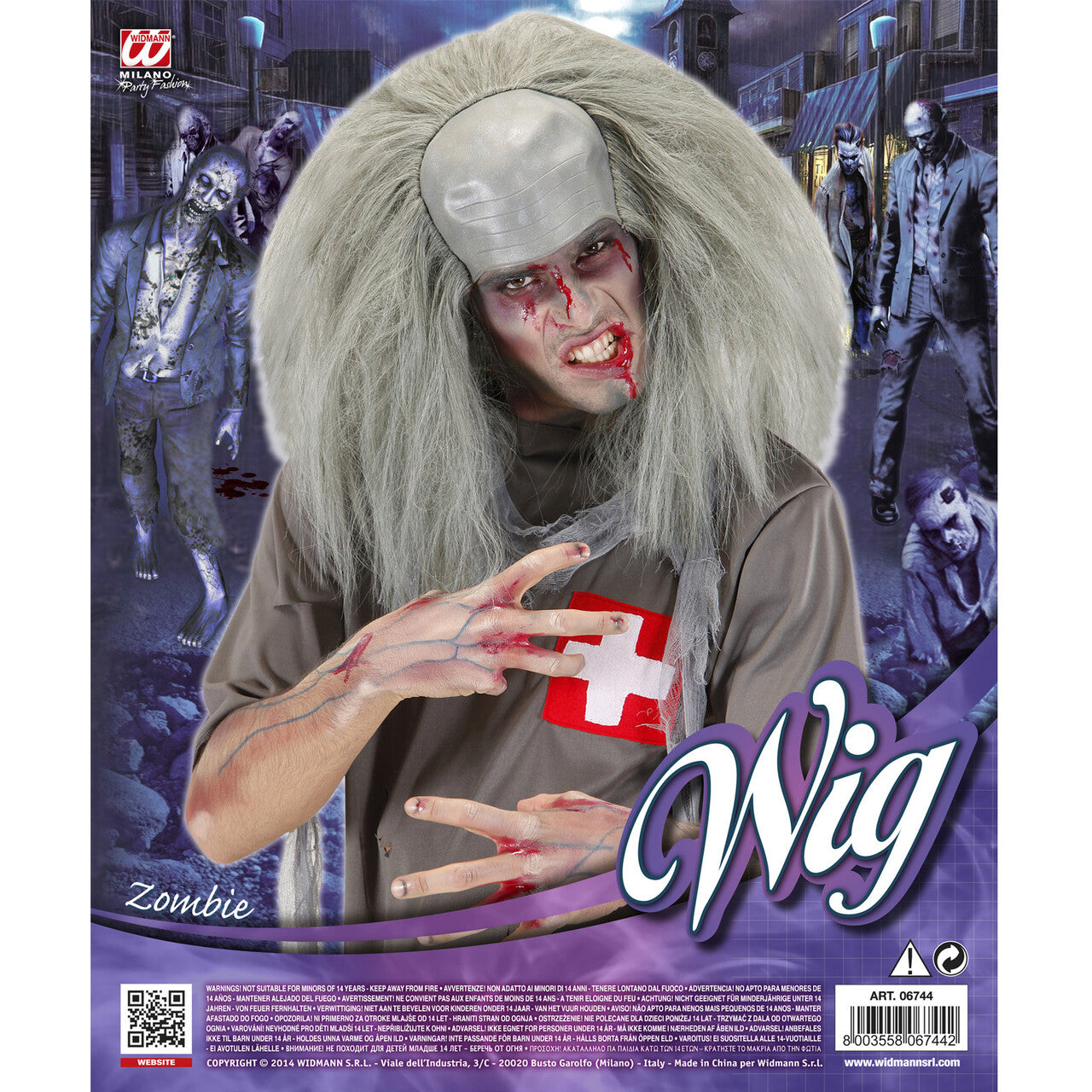 Op deze afbeelding zie je een Accessoires, van het merk Widmann. Wilde Professor Pruik, Kale Kop Met Haar Zombie