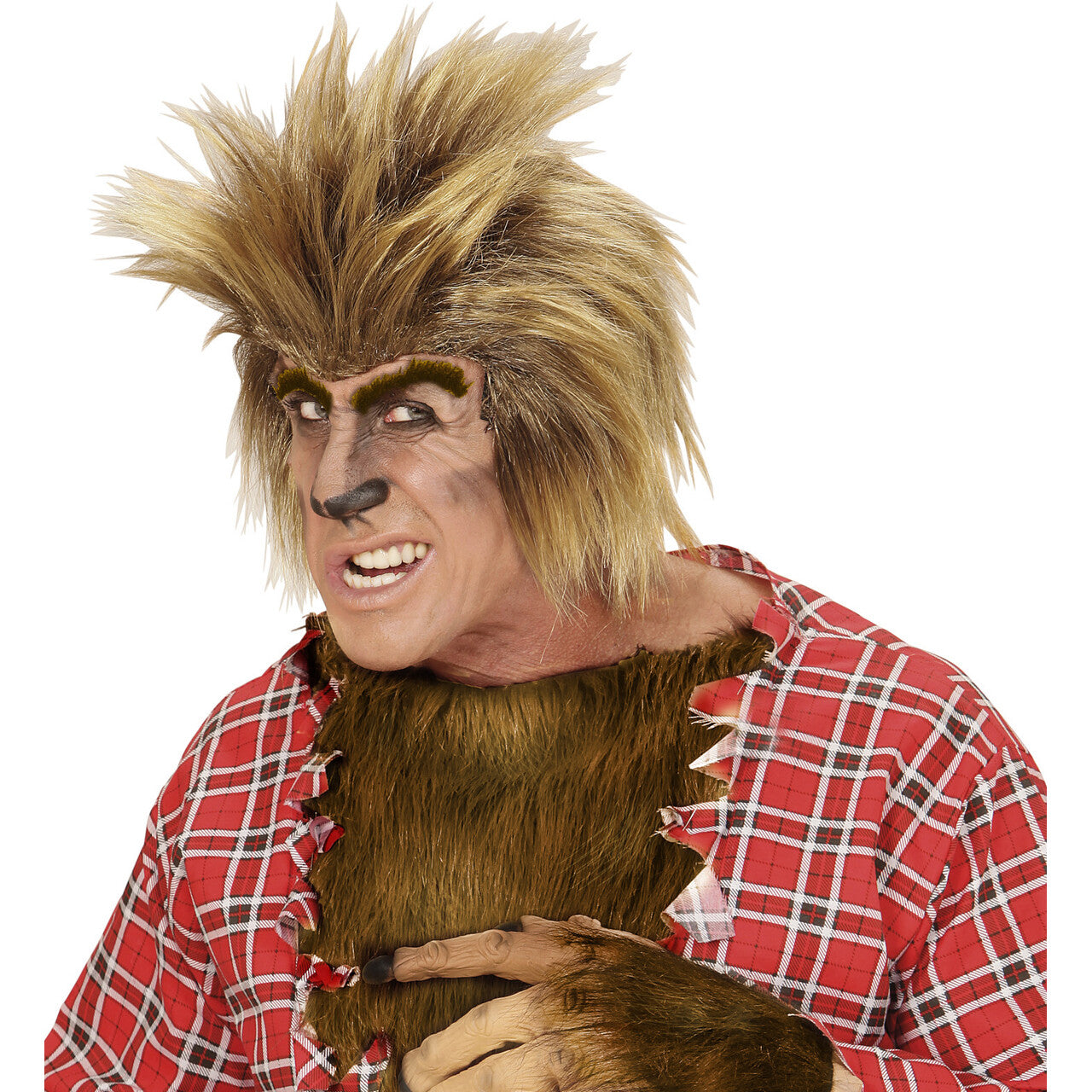 Op deze afbeelding zie je een Accessoires, van het merk Widmann. Pruik, Weerwolf Piekhaar