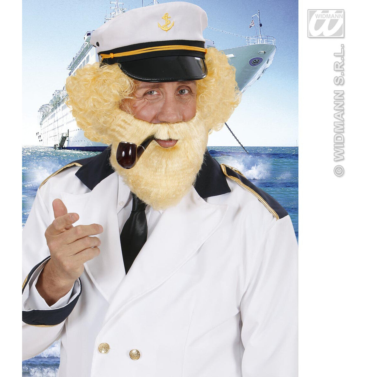 Op deze afbeelding zie je een Accessoires, van het merk Widmann. Baard Met Snor, Blond