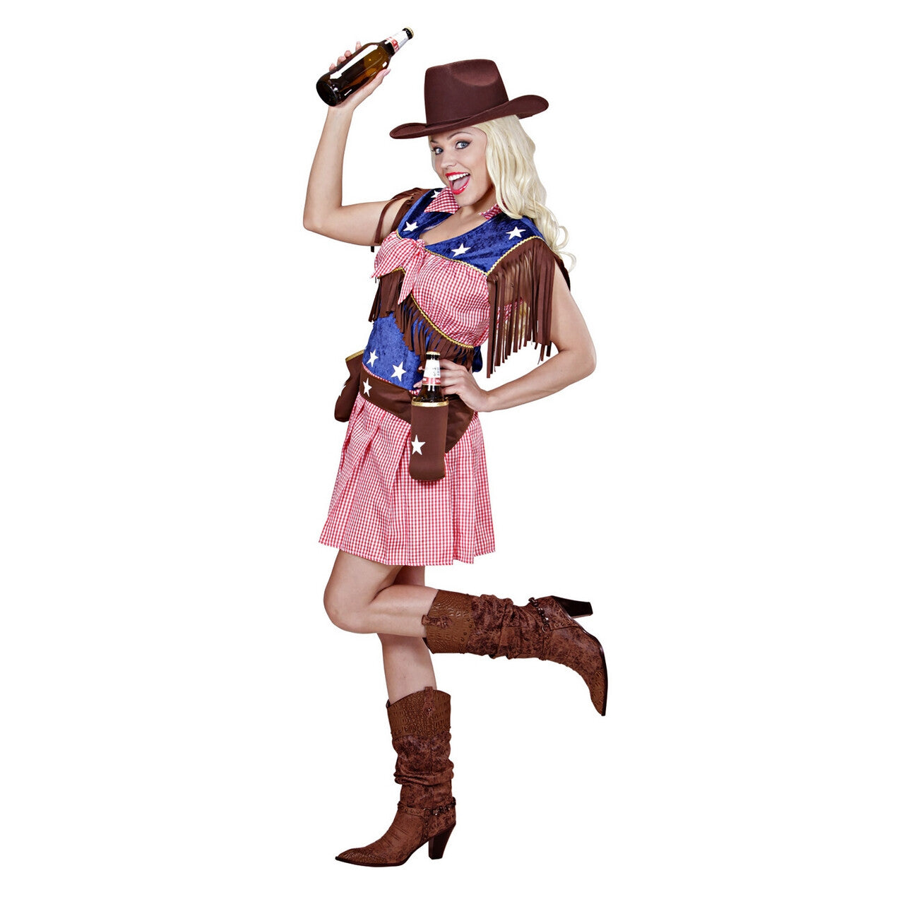 Op deze afbeelding zie je een Kostuums, van het merk Widmann. Western Rodeo Cowgirl Vrouw Kostuum