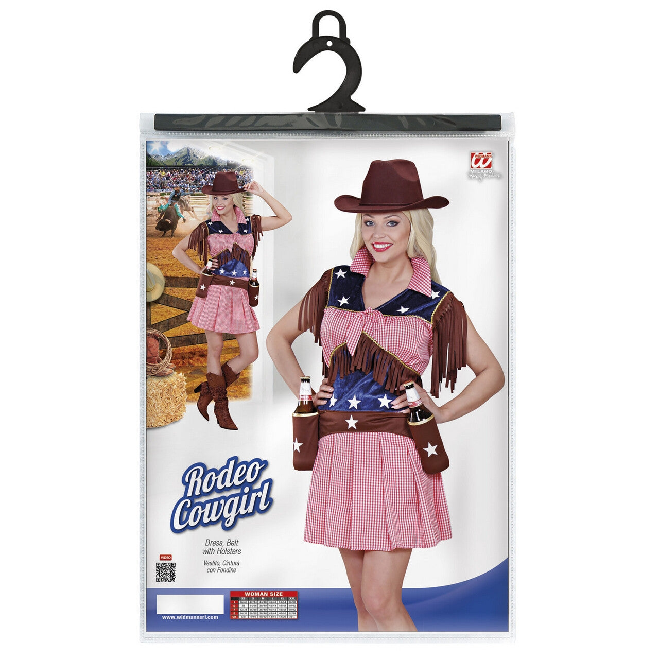 Op deze afbeelding zie je een Kostuums, van het merk Widmann. Western Rodeo Cowgirl Vrouw Kostuum
