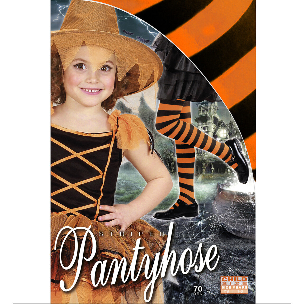 Op deze afbeelding zie je een Accessoires, van het merk Widmann. Gestreepte Kinderpanty Oranje / Zwart