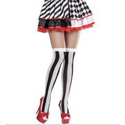 Op deze afbeelding zie je een Accessoires, van het merk Widmann. Jester Kniekousen Verticale Strepen Wit / Zwart