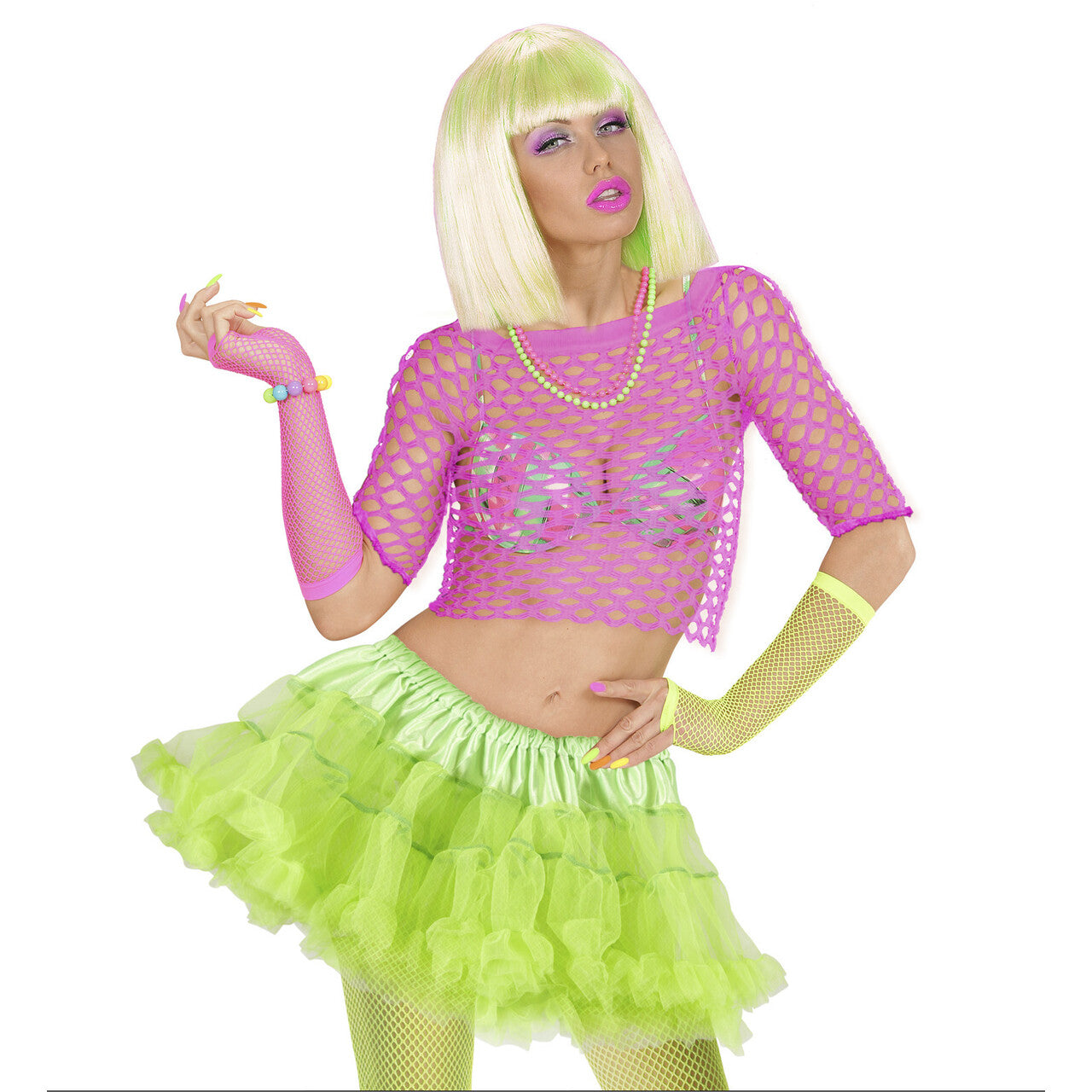 Op deze afbeelding zie je een Accessoires, van het merk Widmann. Fluff Tutu, Neon Groen