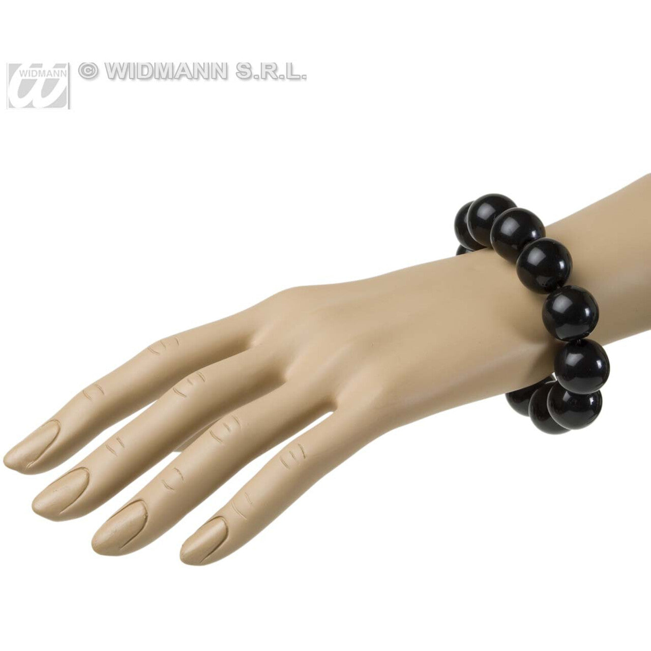Op deze afbeelding zie je een Accessoires, van het merk Widmann. Parelarmband 70s Zwart