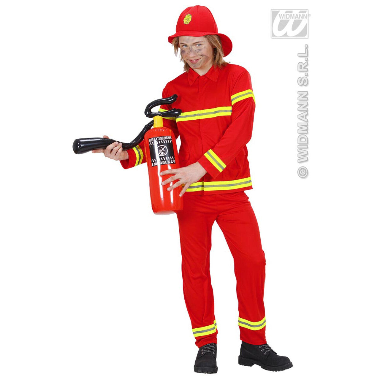 Op deze afbeelding zie je een Accessoires, van het merk Widmann. Opblaasbare Brandblusser 50 Cm