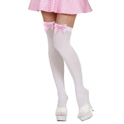 Op deze afbeelding zie je een Accessoires, van het merk Widmann. Witte Kousen Met Roze Strik
