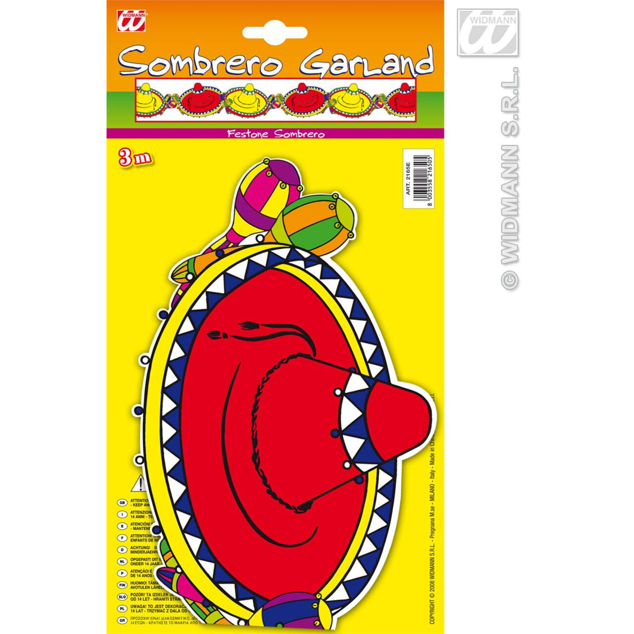 Op deze afbeelding zie je een Decoratie, van het merk Widmann. Slinger 3 Meter, Sombrero