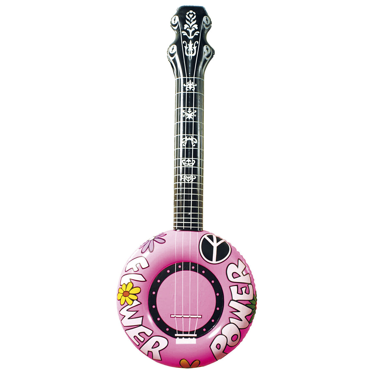 Op deze afbeelding zie je een Accessoires, van het merk Widmann. Opblaasbare Banjo 100 Centimeter Roze Flower Power