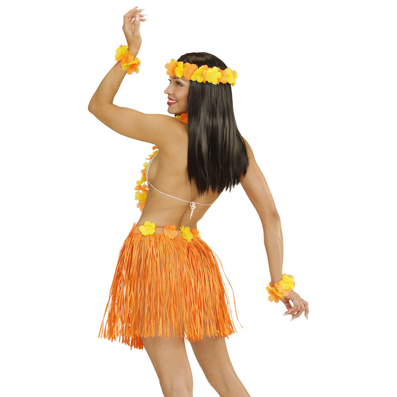 Op deze afbeelding zie je een Accessoires, van het merk Widmann. Hula Hula Hawaii Set Oranje