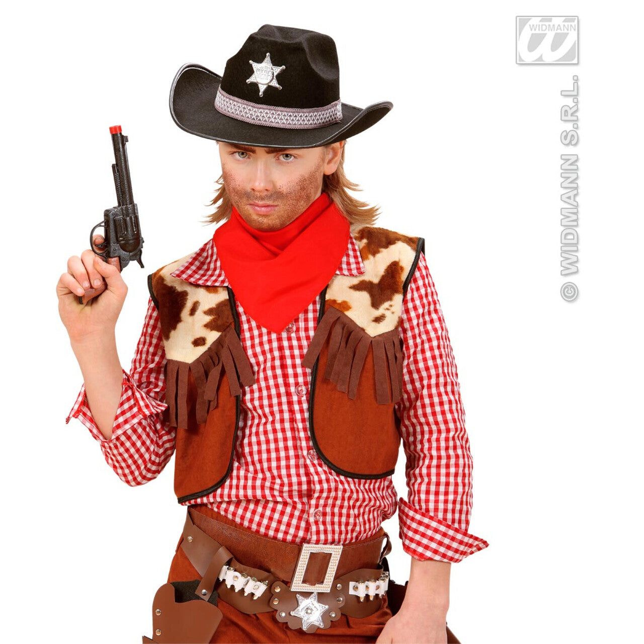 Op deze afbeelding zie je een Accessoires, van het merk Widmann. Hoed Sheriff Kind, Zwart