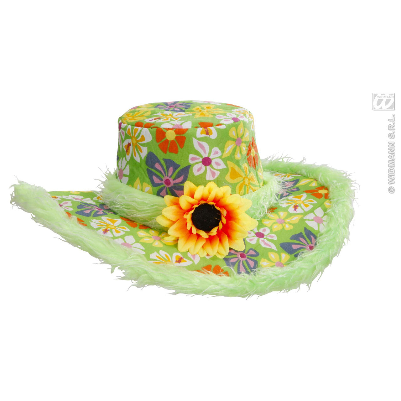 Op deze afbeelding zie je een Accessoires, van het merk Widmann. Hoed Ibiza Met Zonnebloem, Groen