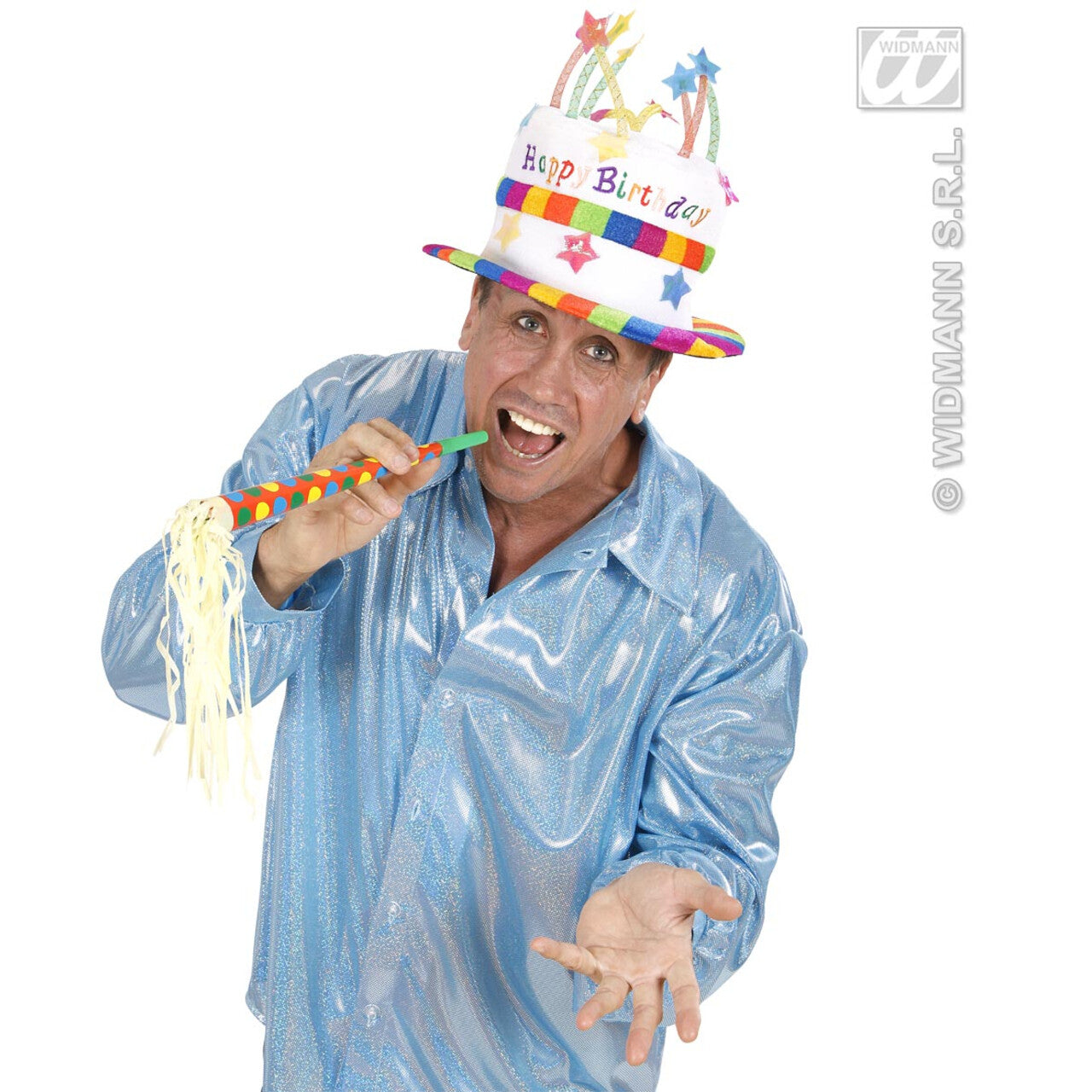 Op deze afbeelding zie je een Accessoires, van het merk Widmann. Fluwelen Hoed Happy Birthday