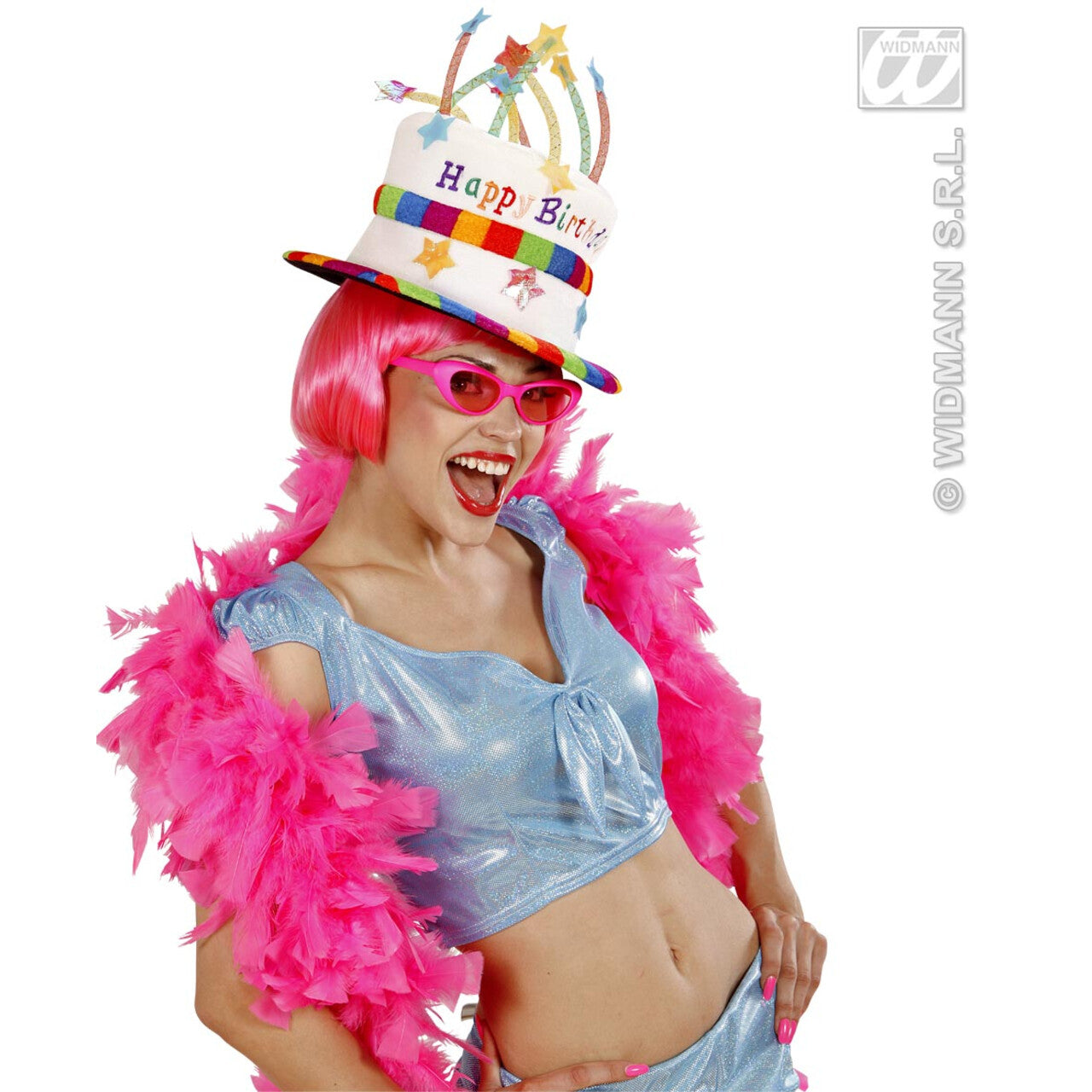 Op deze afbeelding zie je een Accessoires, van het merk Widmann. Fluwelen Hoed Happy Birthday