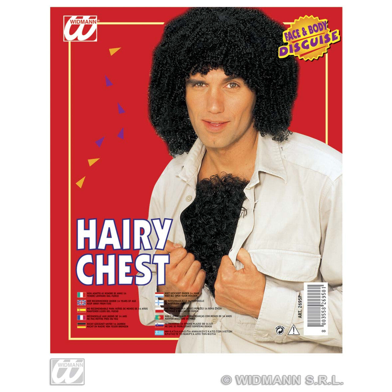 Op deze afbeelding zie je een Accessoires, van het merk Widmann. Borststuk Met Haar Zwart