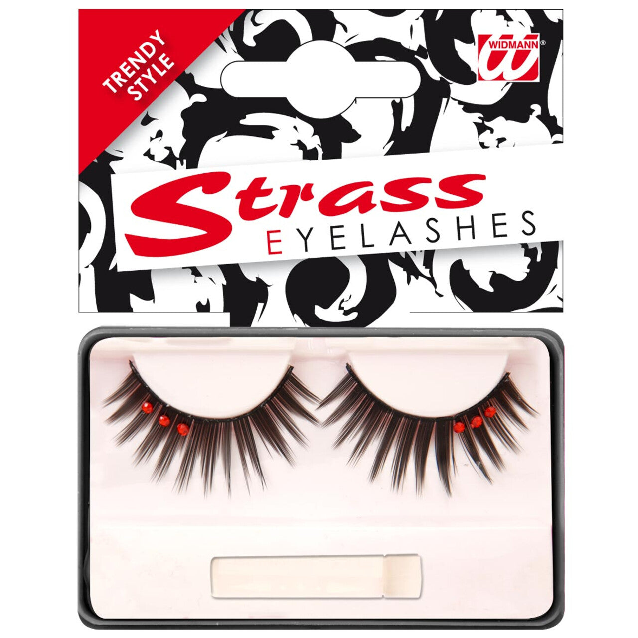 Op deze afbeelding zie je een Accessoires, van het merk Widmann. Oogwimpers Zwart, Met Strass Steentjes