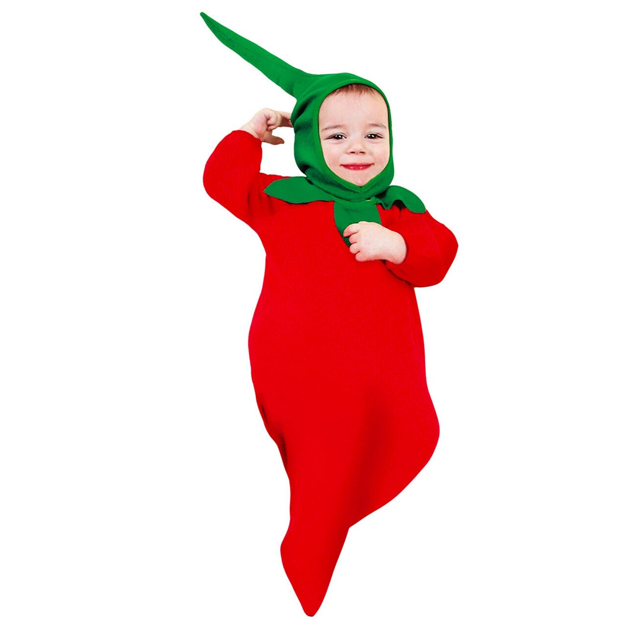 Op deze afbeelding zie je een Kostuums, van het merk Widmann. Grappige Hete Rode Peper, Baby Kostuum Kind