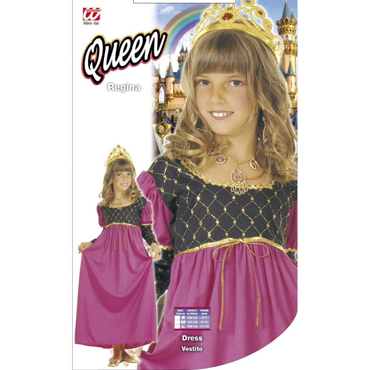 Op deze afbeelding zie je een Kostuums, van het merk Widmann. Klein Koningin Prinses Lucia Kostuum Meisje