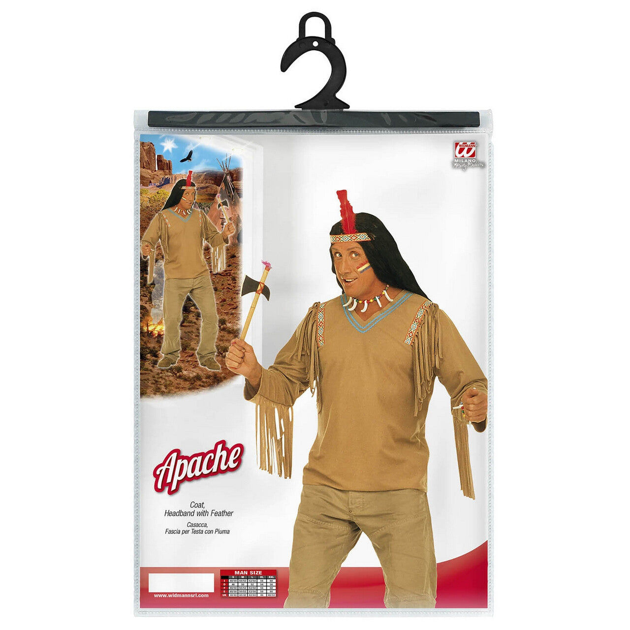 Op deze afbeelding zie je een Kostuums, van het merk Widmann. Verkleedset Indiaan Chief XL Kostuum Man