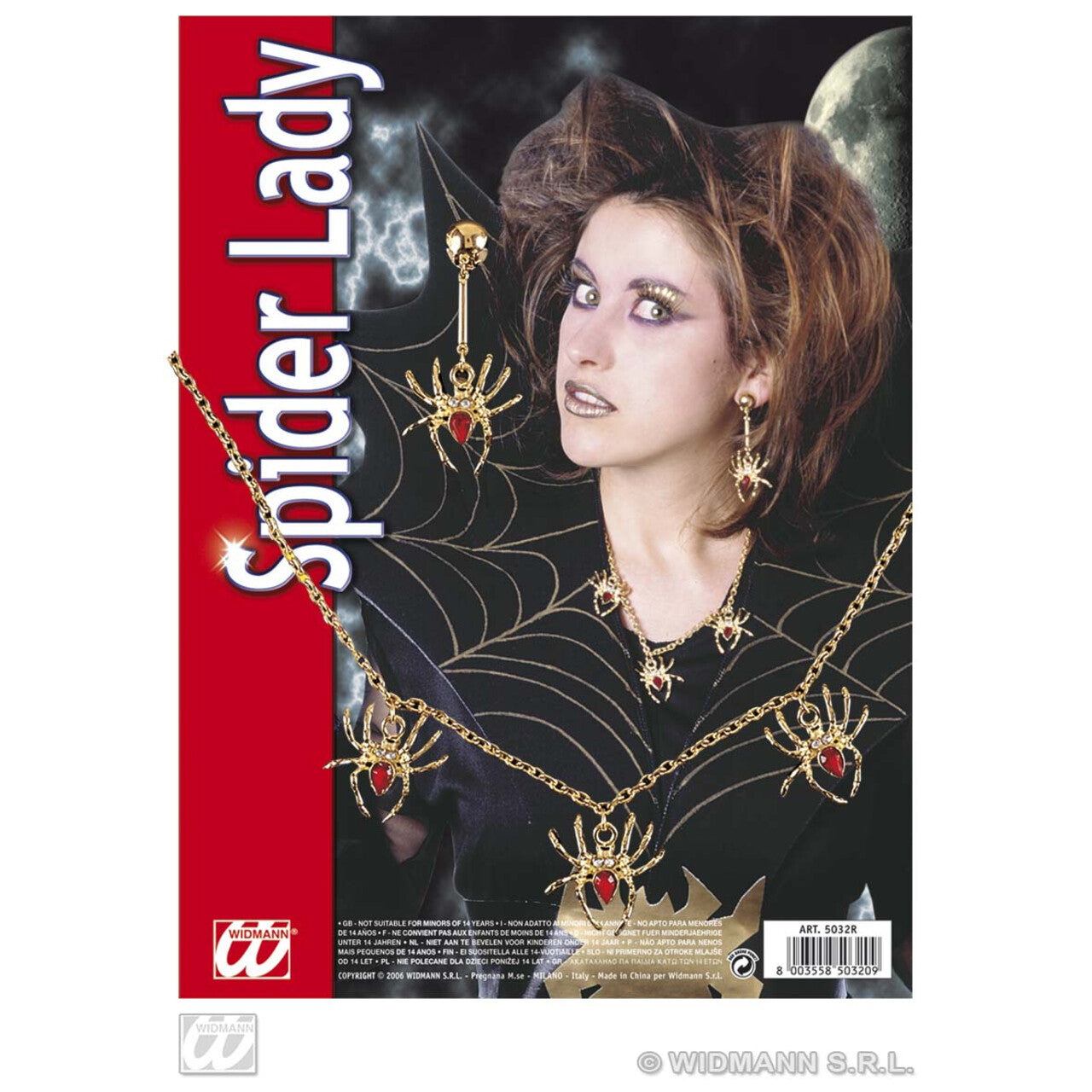 Op deze afbeelding zie je een Accessoires, van het merk Widmann. Spiderlady Set