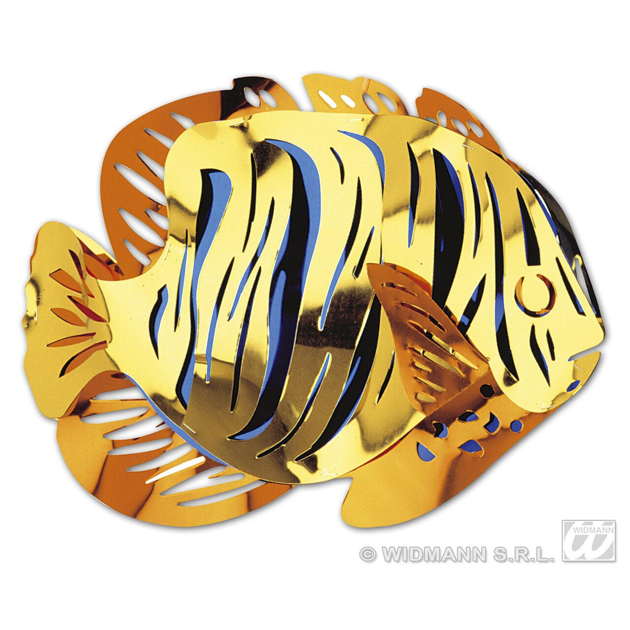 Op deze afbeelding zie je een Decoratie, van het merk Widmann. Pvc Decoratie Metallic, Vissen